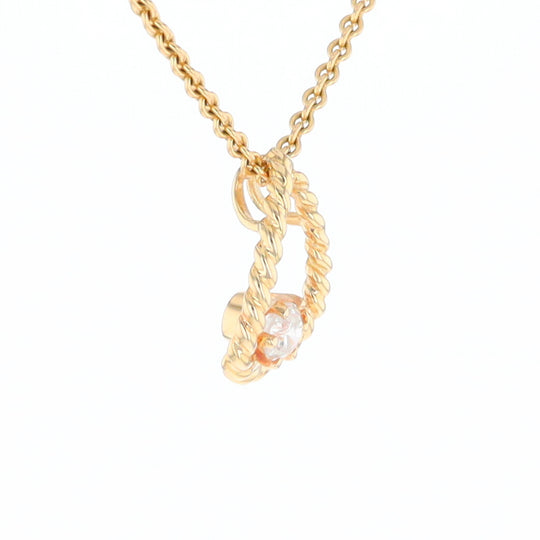 Solitaire Diamond Pear-shaped Rope Pendant