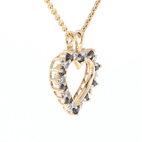 Open Heart Sapphire & Diamond Pendant