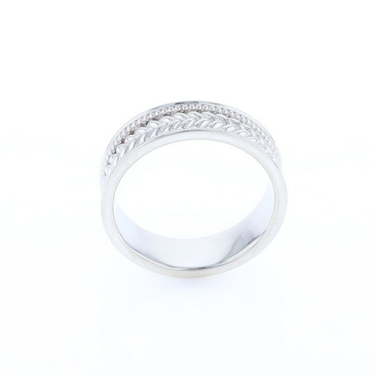 Braided White Gold Men's Ring