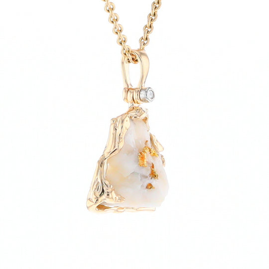 Rough Gold Quartz Free Form Pendant