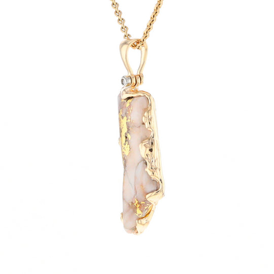 Gold Quartz Freeform Pendant (G2)