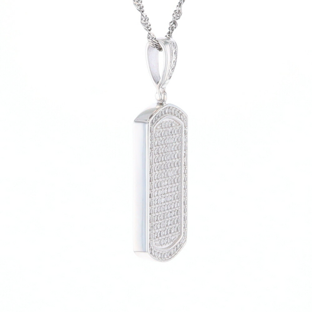 Cubic Zirconia Dog Tag Pendant