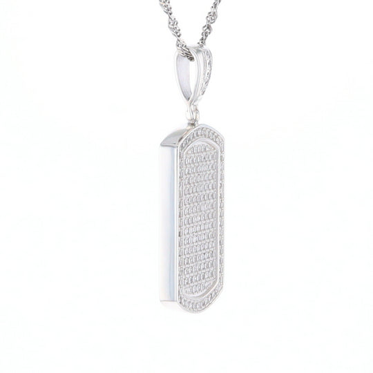 Cubic Zirconia Dog Tag Pendant