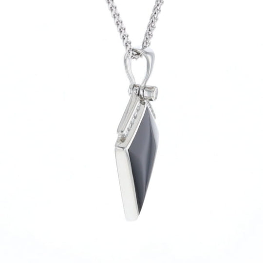 Onyx Kite Design Inlay .19Ctw Diamond Pendant