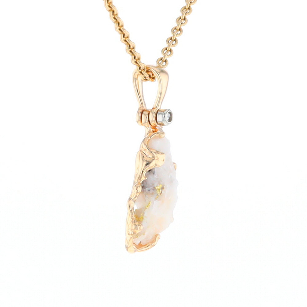 Rough Gold Quartz Freeform Pendant