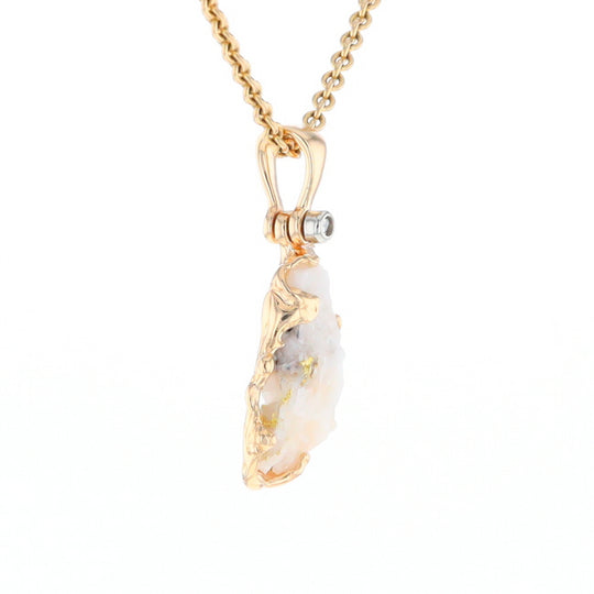 Rough Gold Quartz Freeform Pendant