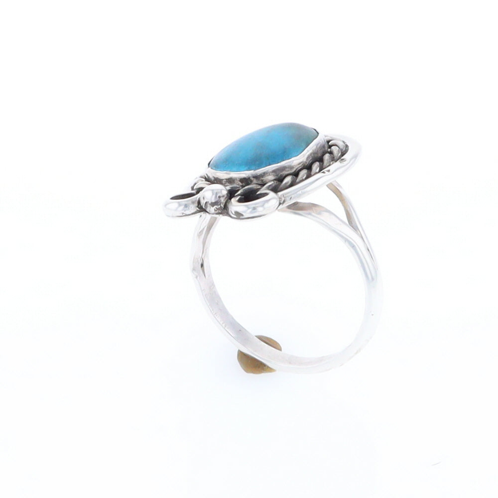 Native Turquoise Rope Design Ring