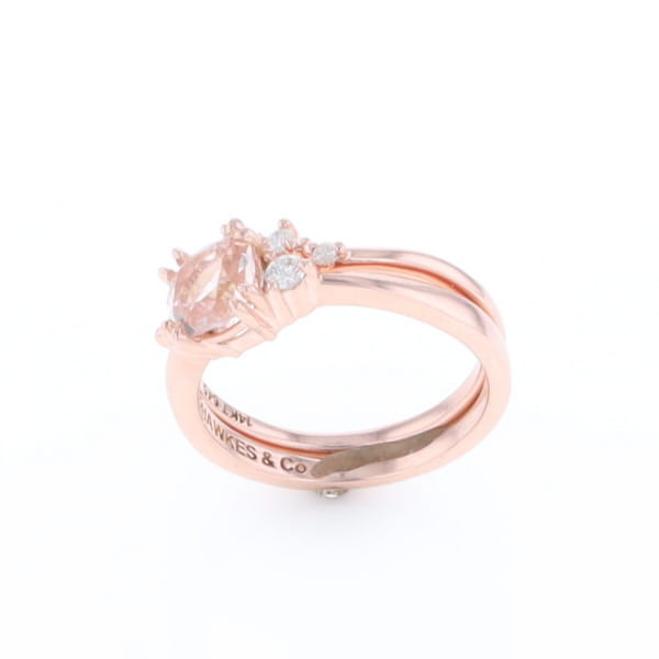 Two Ring Morganite Wedding Set