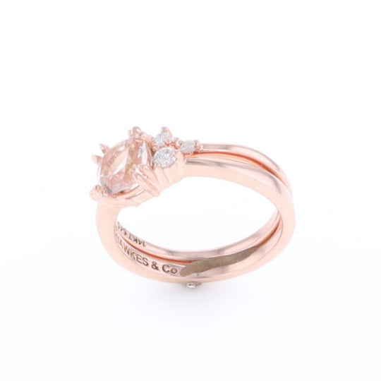 Two Ring Morganite Wedding Set