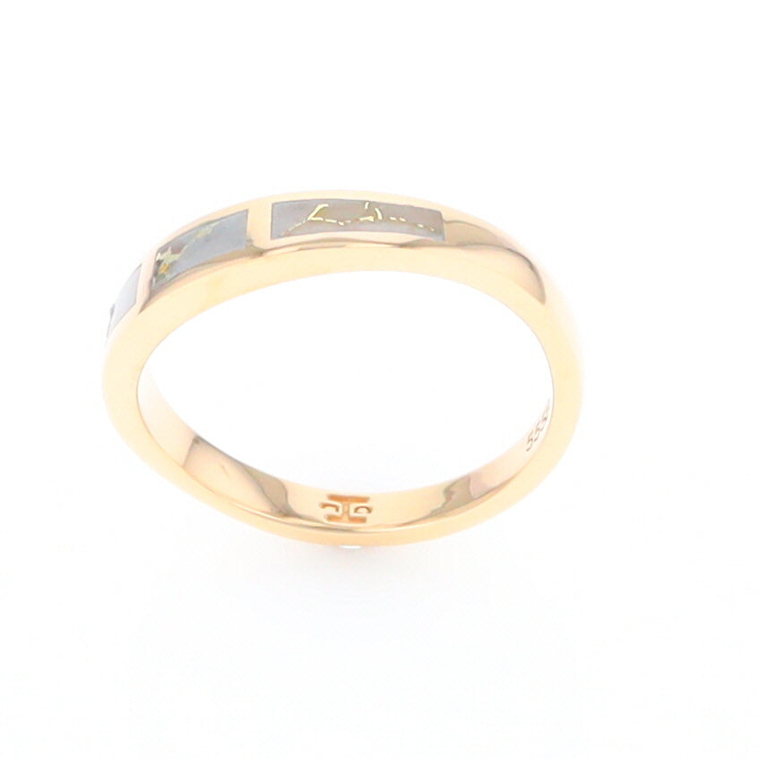 3 Section Gold Quartz Ring Lady’s Anniversary Band