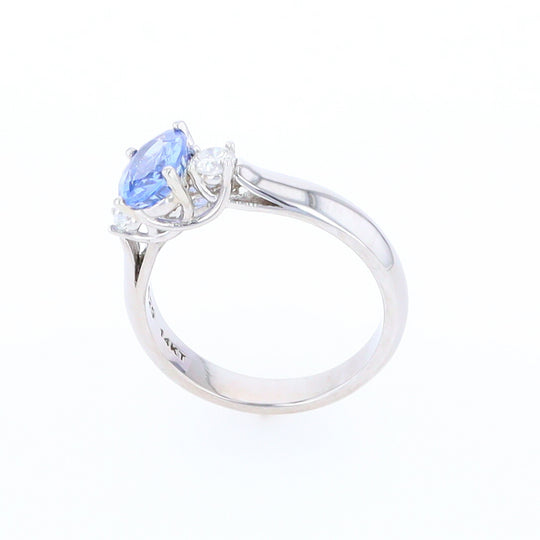 Ceylon Sapphire Three-Stone Trellis Ring