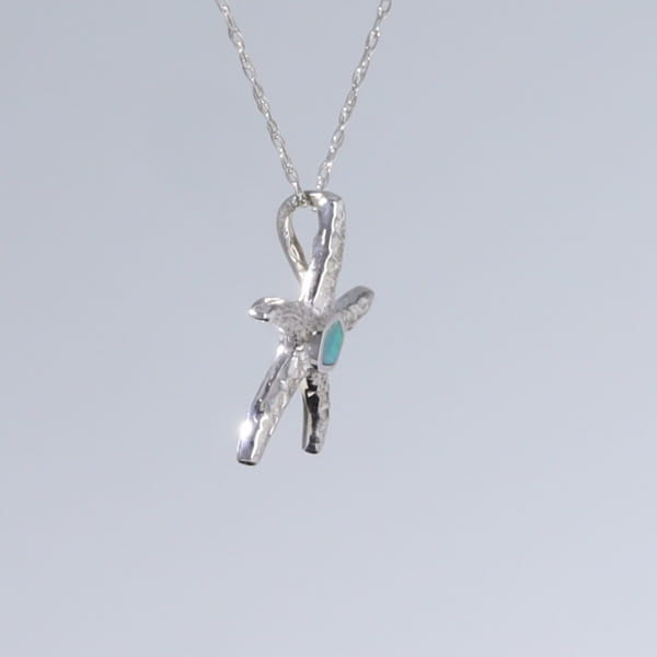 Opal Pendant Inlaid Realistic Star Fish Design