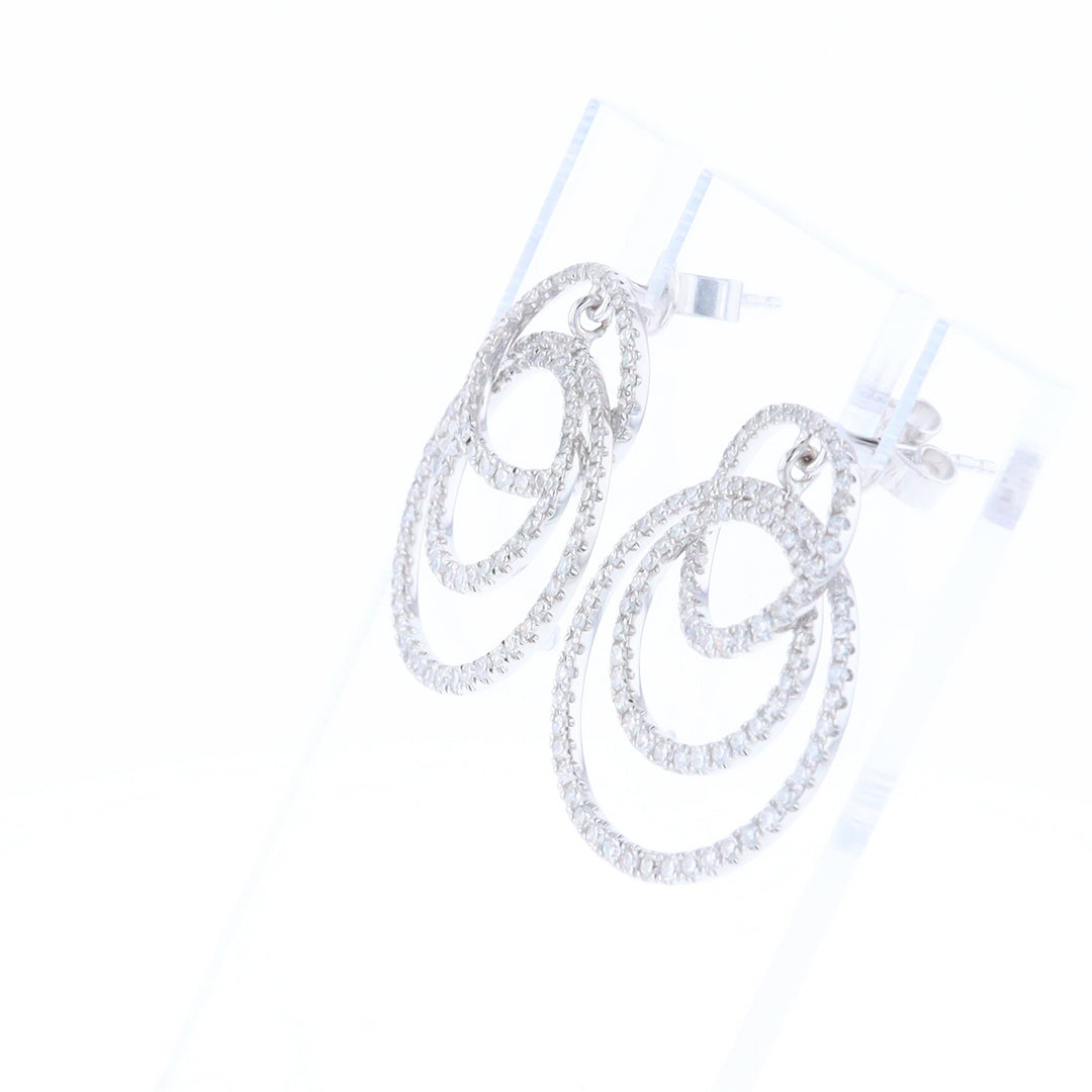 Diamond Circle Dangle Earrings