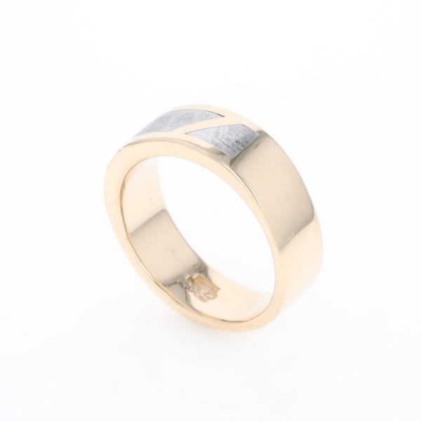 Meteorite Ring, 3 Section Inlaid Design