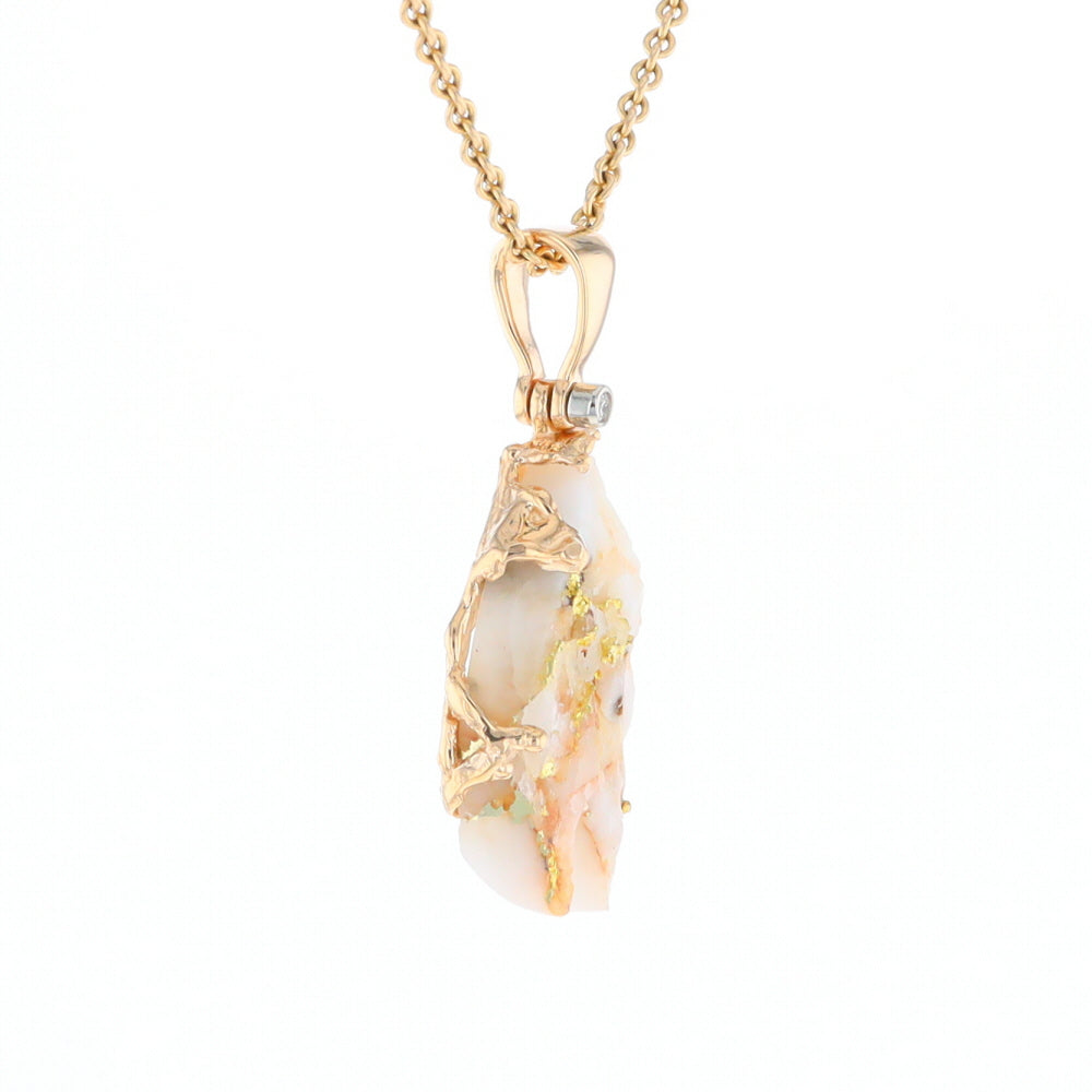 Rough Gold Quartz Freeform Pendant