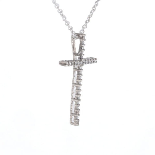 Thin Diamond Cross Necklace