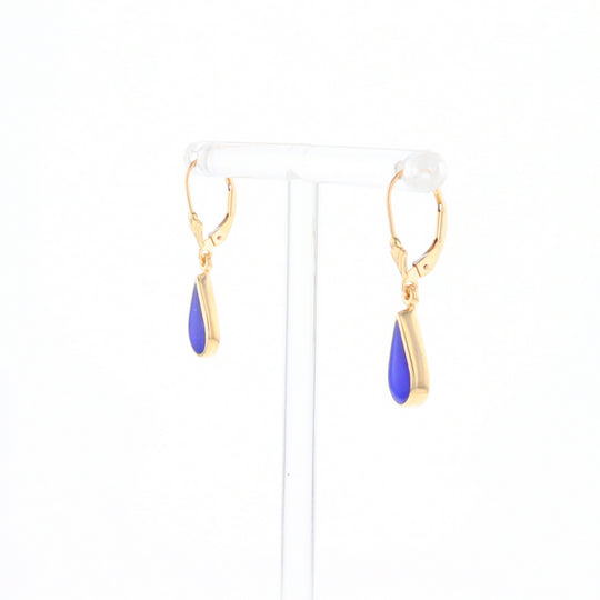 Lapis Tear Drop Inlaid Lever Backs