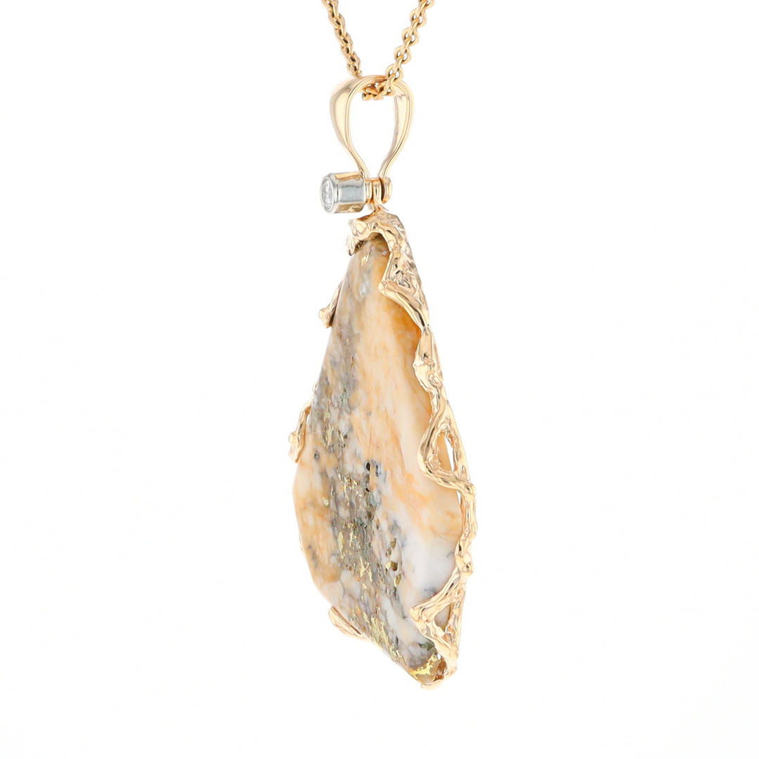 Gold Quartz Freeform Pendant (G3)