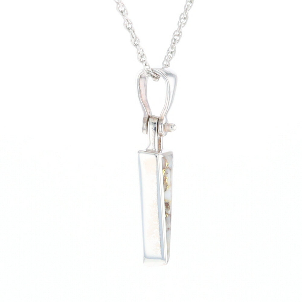 Gold Quartz Upside Down Triangle Pendant