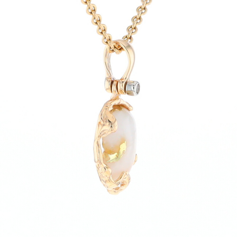 Gold Quartz Free Form Pendant