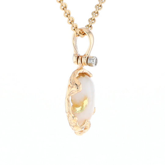 Gold Quartz Free Form Pendant