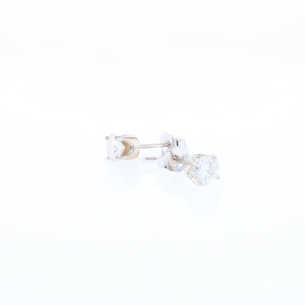 Moissanite Solitaire Stud Earrings