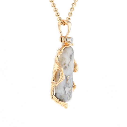 Free Form Gold Quartz Pendant