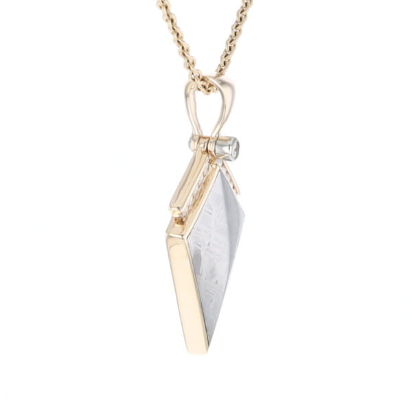 Meteorite Kite Shape Inlaid Pendant with 0.19ctw Diamonds