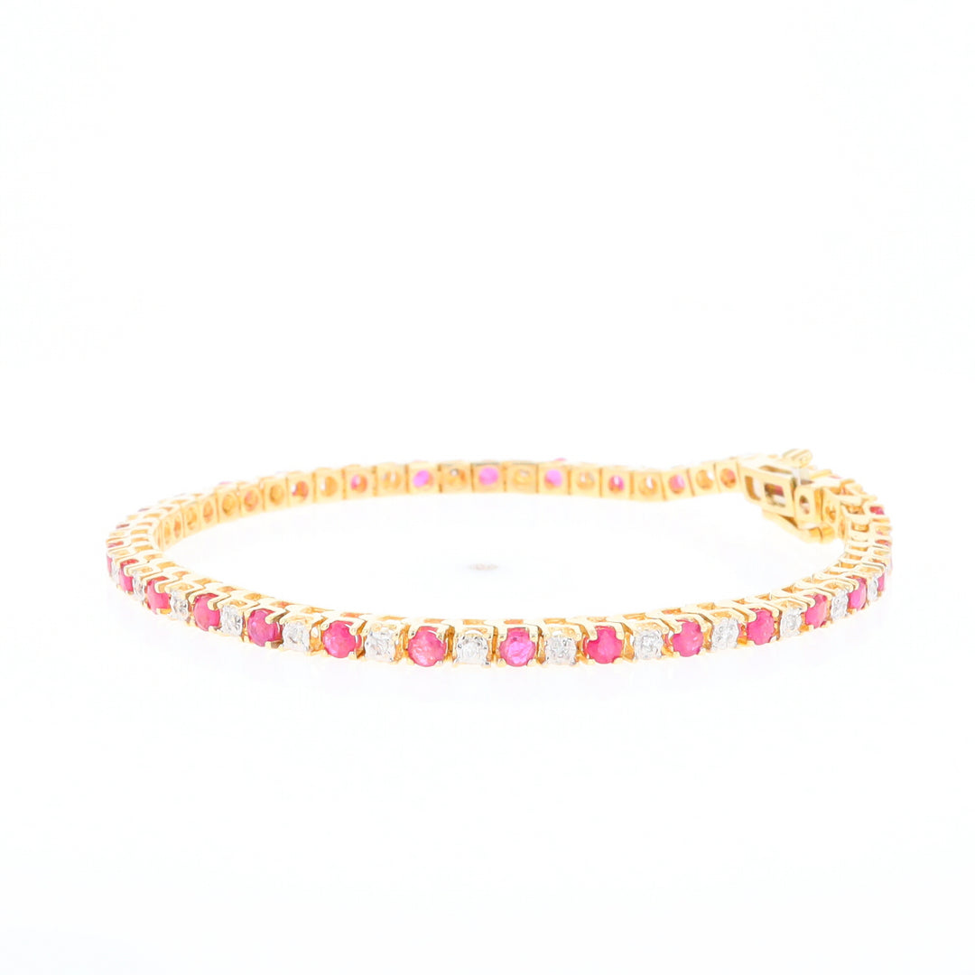 Ruby and Diamond Tennis Bracelet