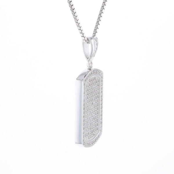 Cubic Zirconia Dog Tag Necklace