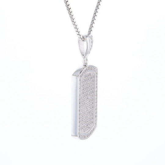 Cubic Zirconia Dog Tag Necklace