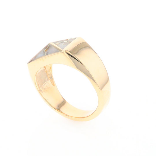 Four Section Gold Quartz Inlaid Men's Ring G2