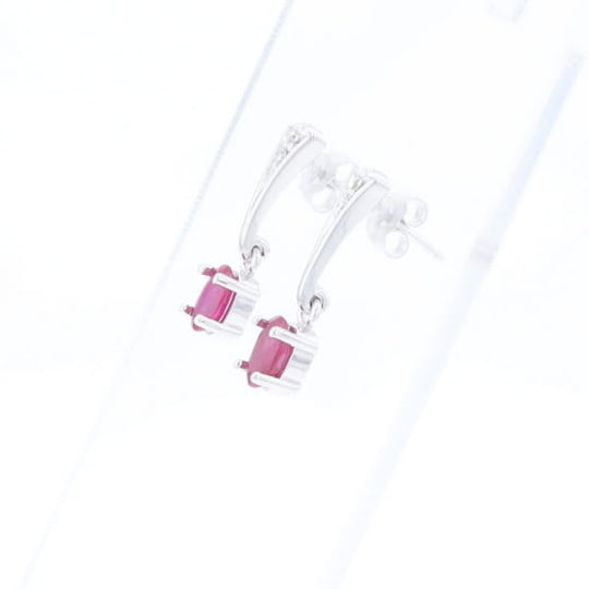 Oval Ruby Dangle Earrings