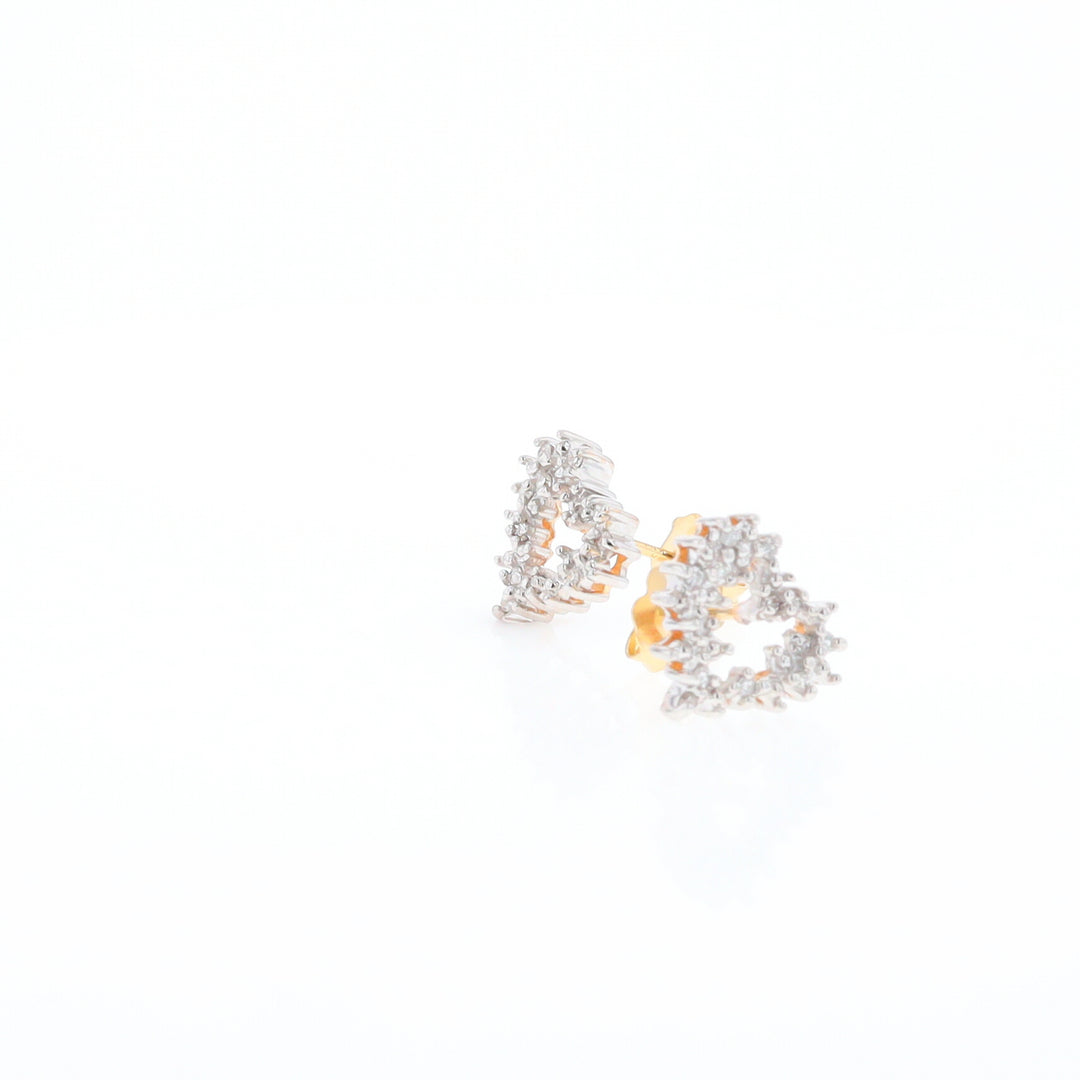 Diamond Heart Stud Earrings