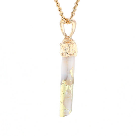 Gold Quartz Free Form Pendant