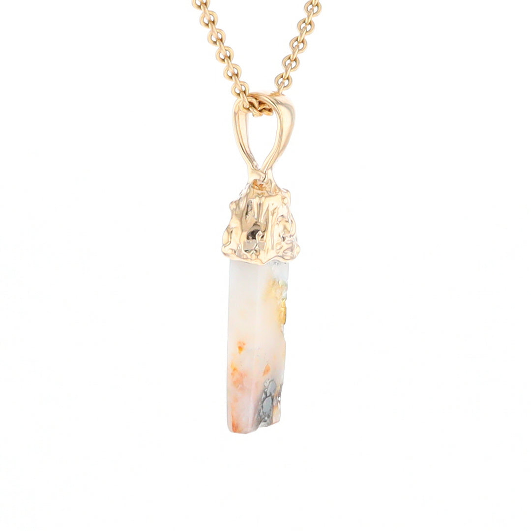 Gold Quartz Free Form Pendant