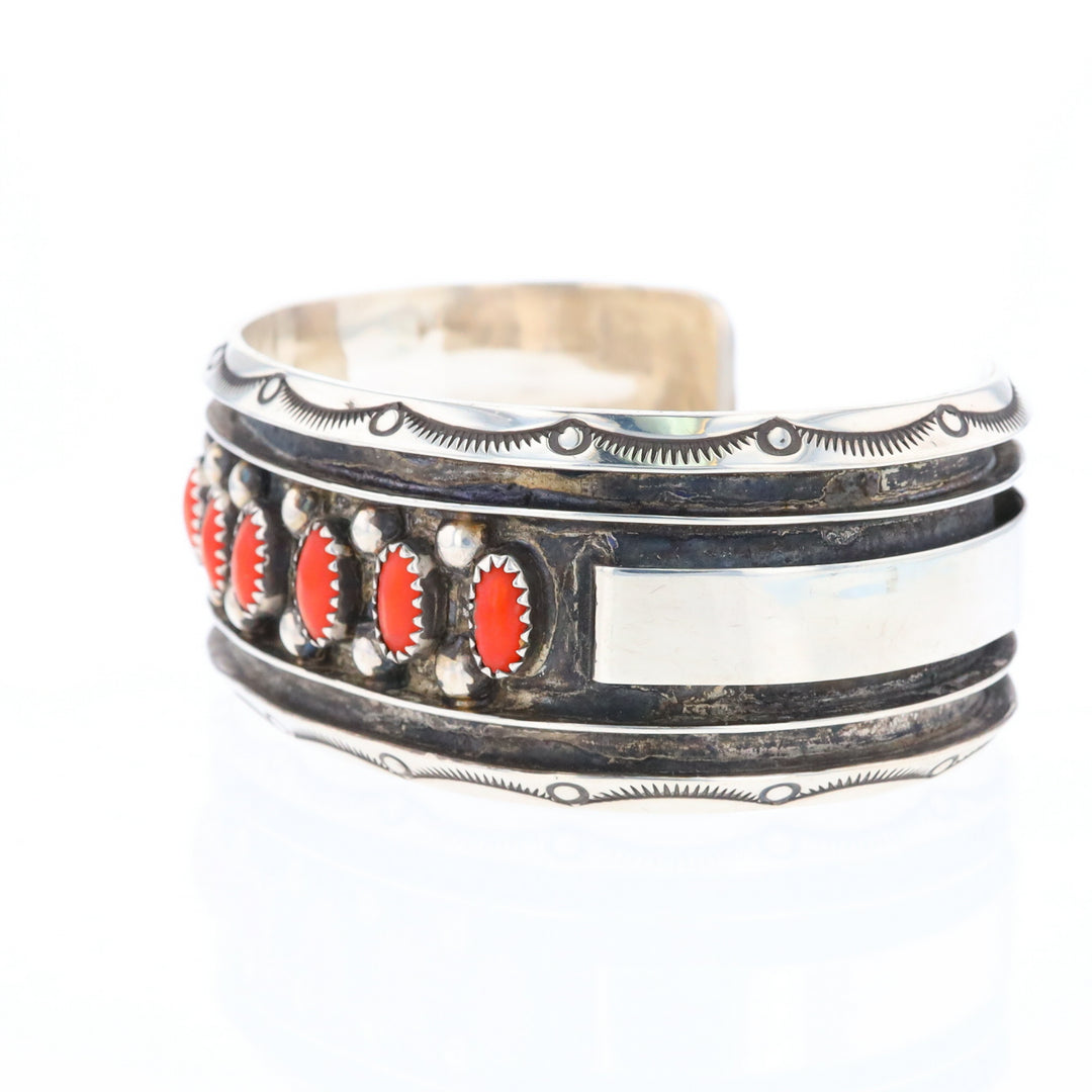 Jackie Singer Navajo Coral Cuff Bracelet