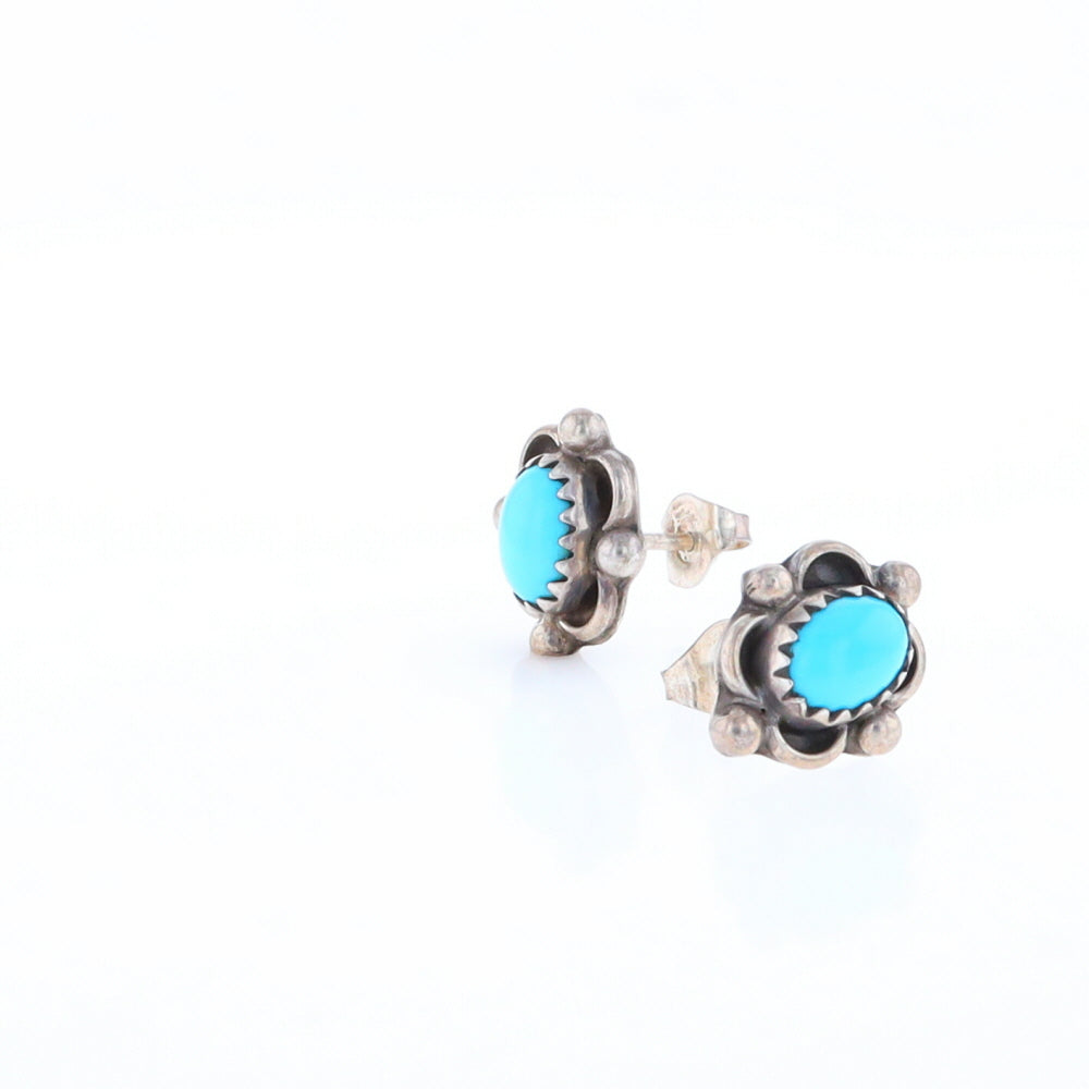 Turquoise Floral Framed Earrings