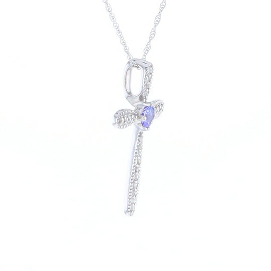 Tanzanite Cross Necklace