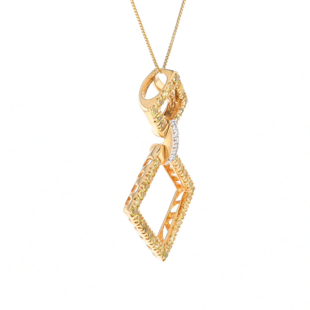 Yellow Sapphire Double Square Necklace