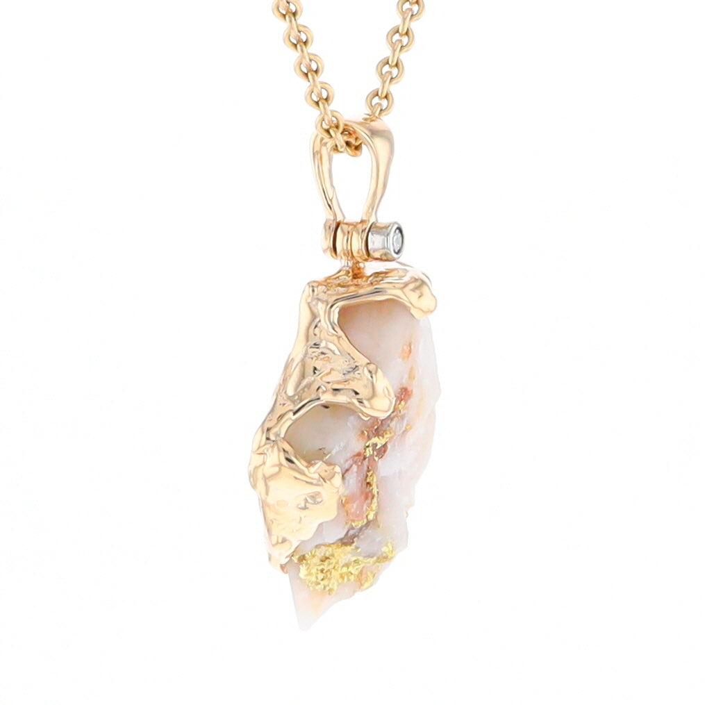 Rough Gold Quartz Free Form Pendant