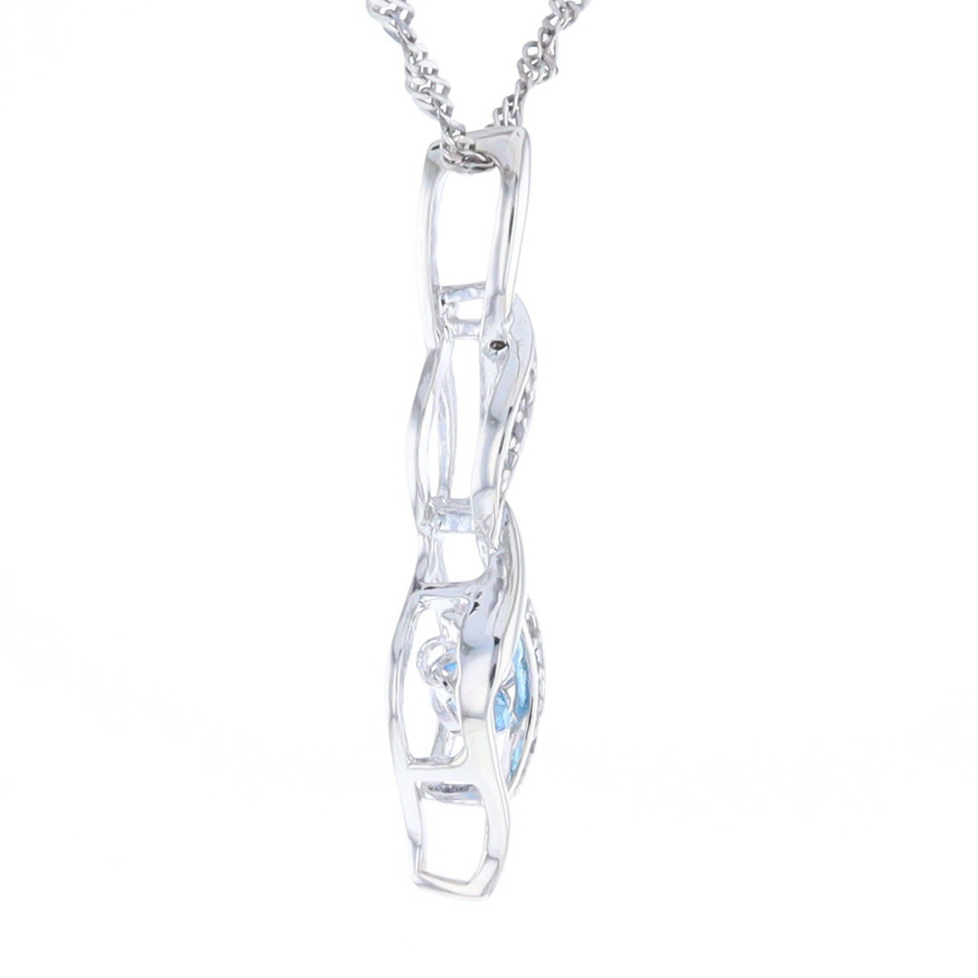 Floating Topaz Twisted Necklace