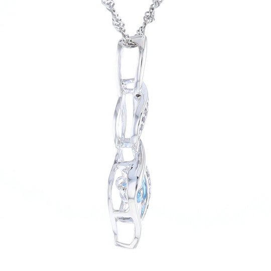 Floating Topaz Twisted Necklace