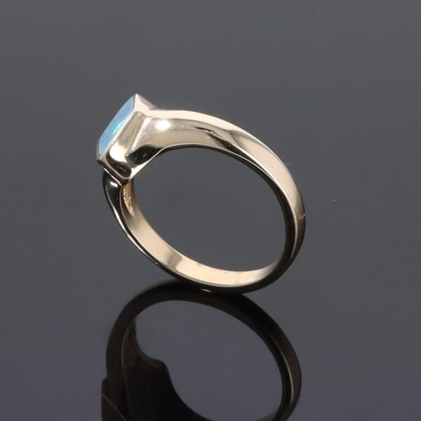 Opal Rings Diamond Shape Inlaid Design