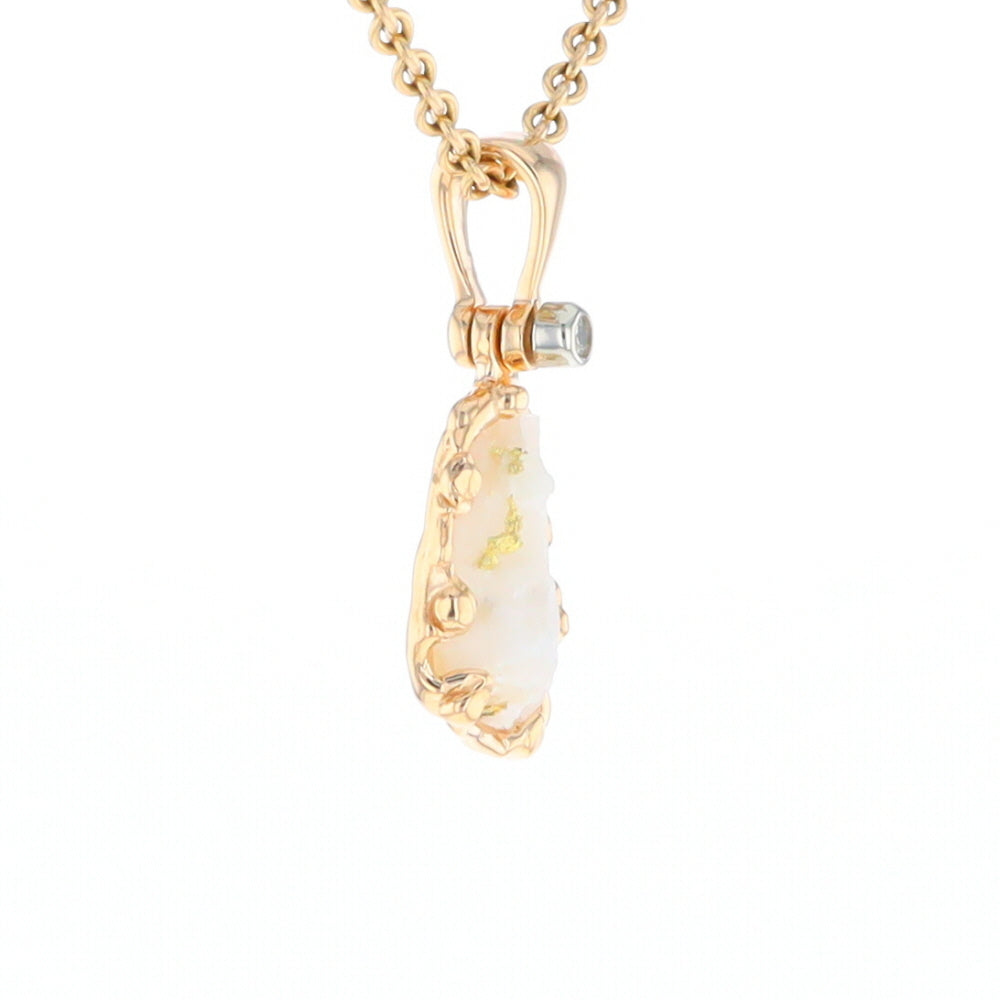 Rough Gold Quartz Freeform Pendant