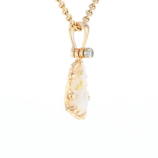 Rough Gold Quartz Freeform Pendant