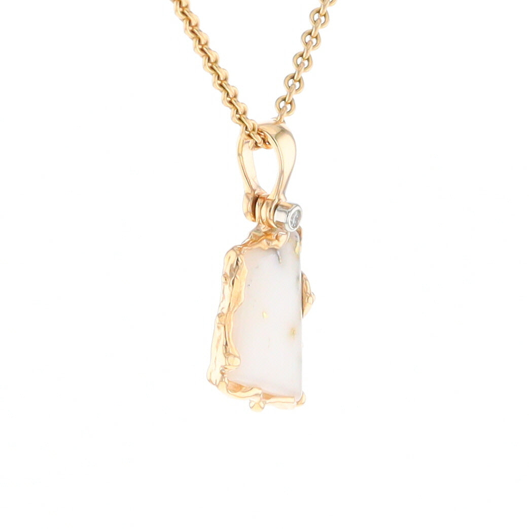 Gold Quartz Freeform Pendant (G2)