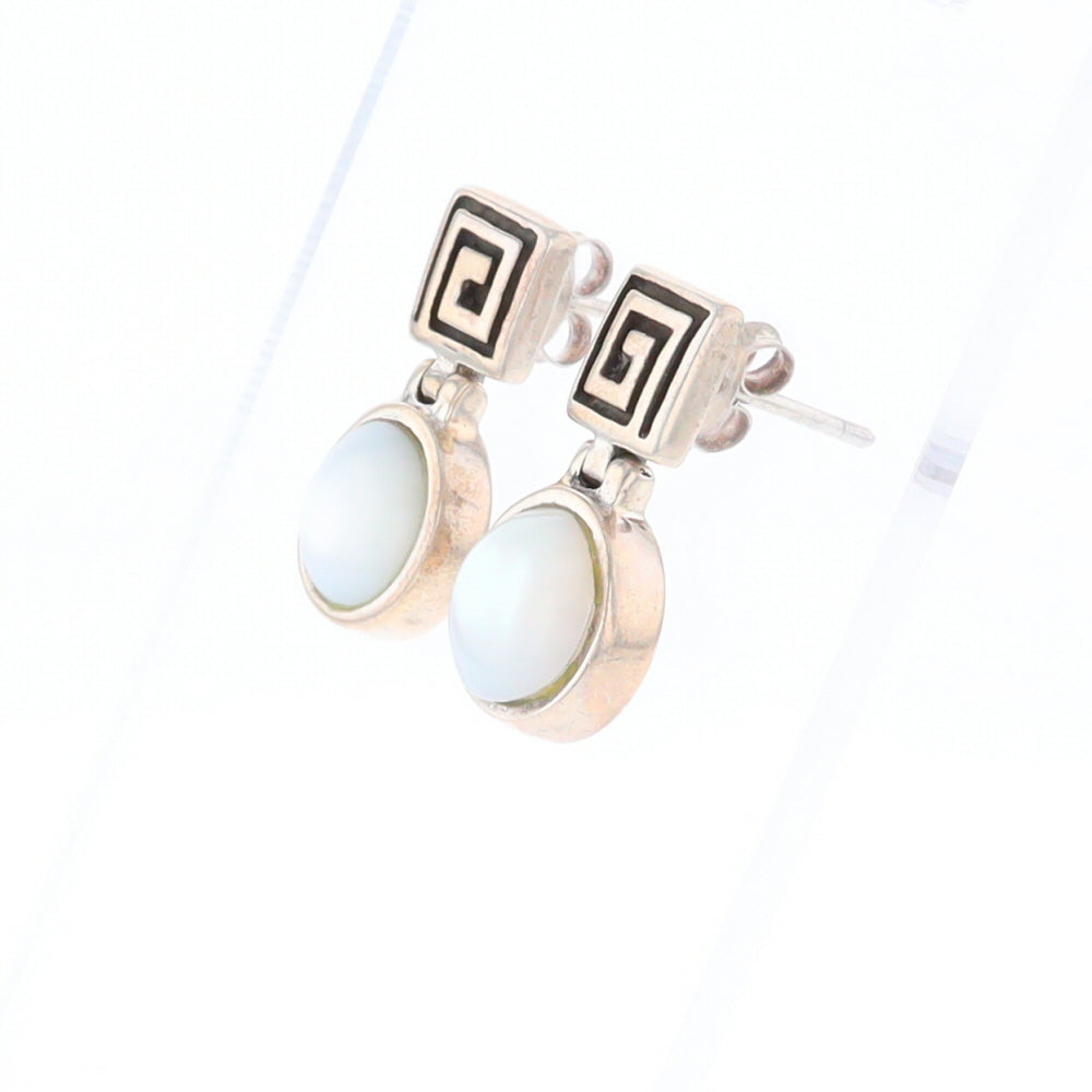 Square Swirl Mother of Pearl Stud Earrings