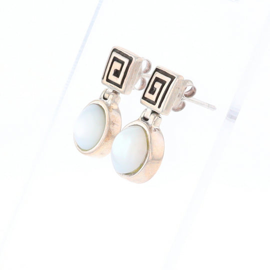 Square Swirl Mother of Pearl Stud Earrings