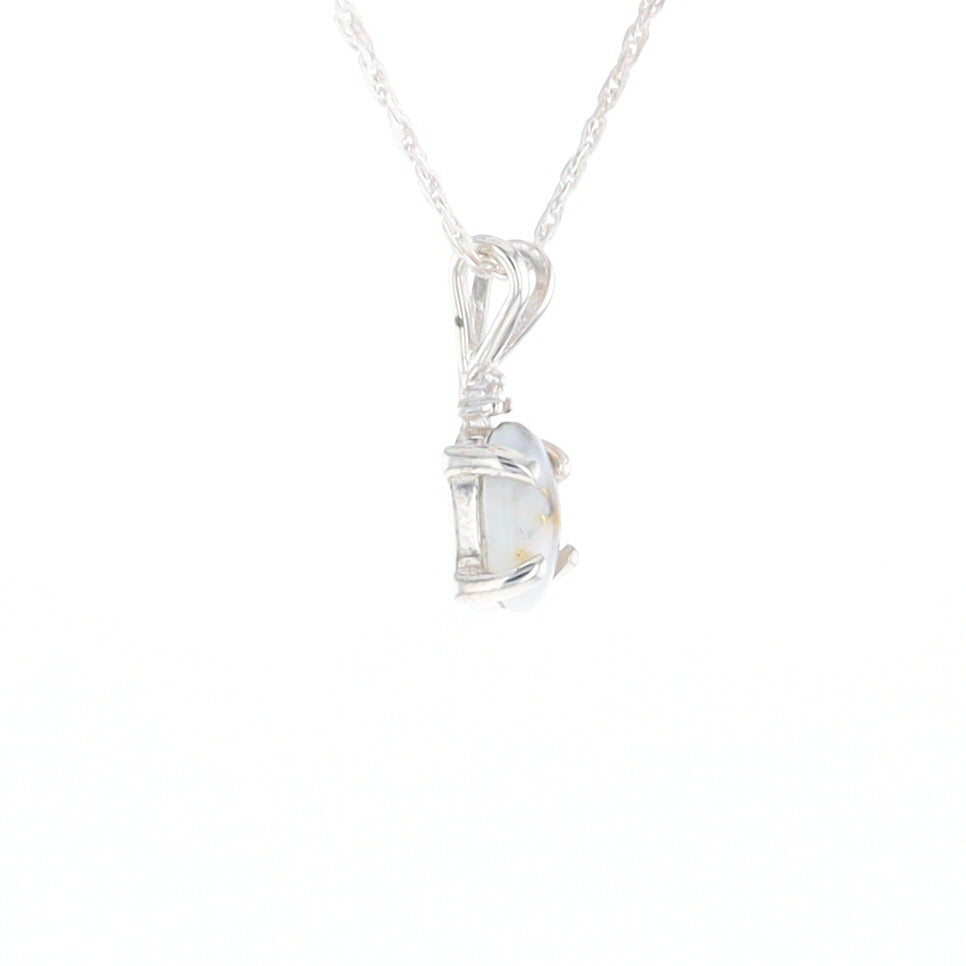 Gold Quartz Cabochon Necklace